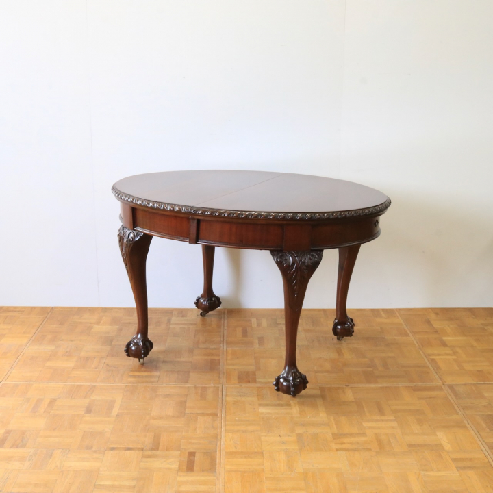 アンティーク マホガニー製 エクステンションテーブル 拡張 ドラムテーブル